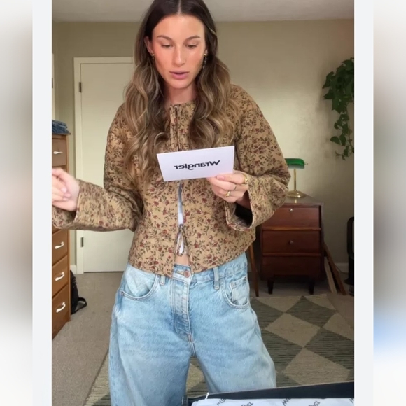 SÉZANE Paoline Tie Front Jacket In Miranda Beige Floral Print New 40/8 RARE NWOT - Picture 6 of 16